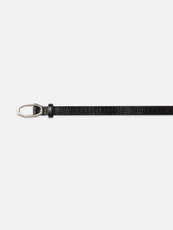 FRAME Angular Buckle Belt in Black Croc<Women Belts|All Accessories & Shoes