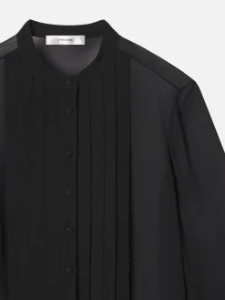 FRAME Beaded Collarless Blouse in<Women Tops & Blouses