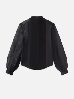 FRAME Beaded Collarless Blouse in<Women Tops & Blouses