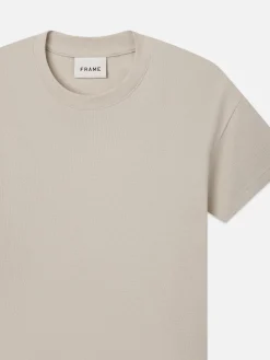 FRAME Boxy Textured Tee in Off White< Tees & Polos