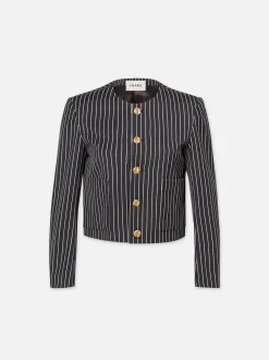 FRAME Button Front Jacket in Dark Navy Multi<Women Jackets & Coats