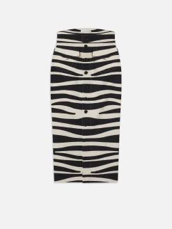 FRAME Button Front Skirt in Black Multi<Women Skirts & Shorts