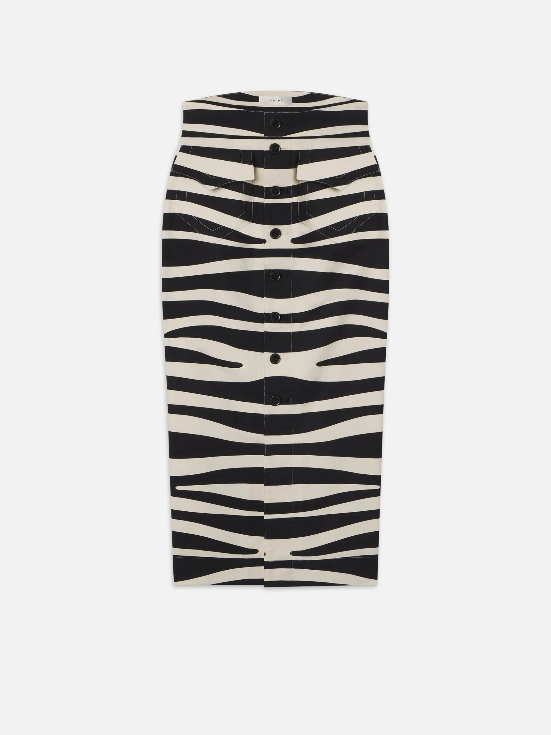FRAME Button Front Skirt in Black Multi<Women Skirts & Shorts