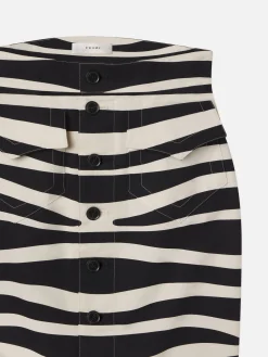 FRAME Button Front Skirt in Black Multi<Women Skirts & Shorts