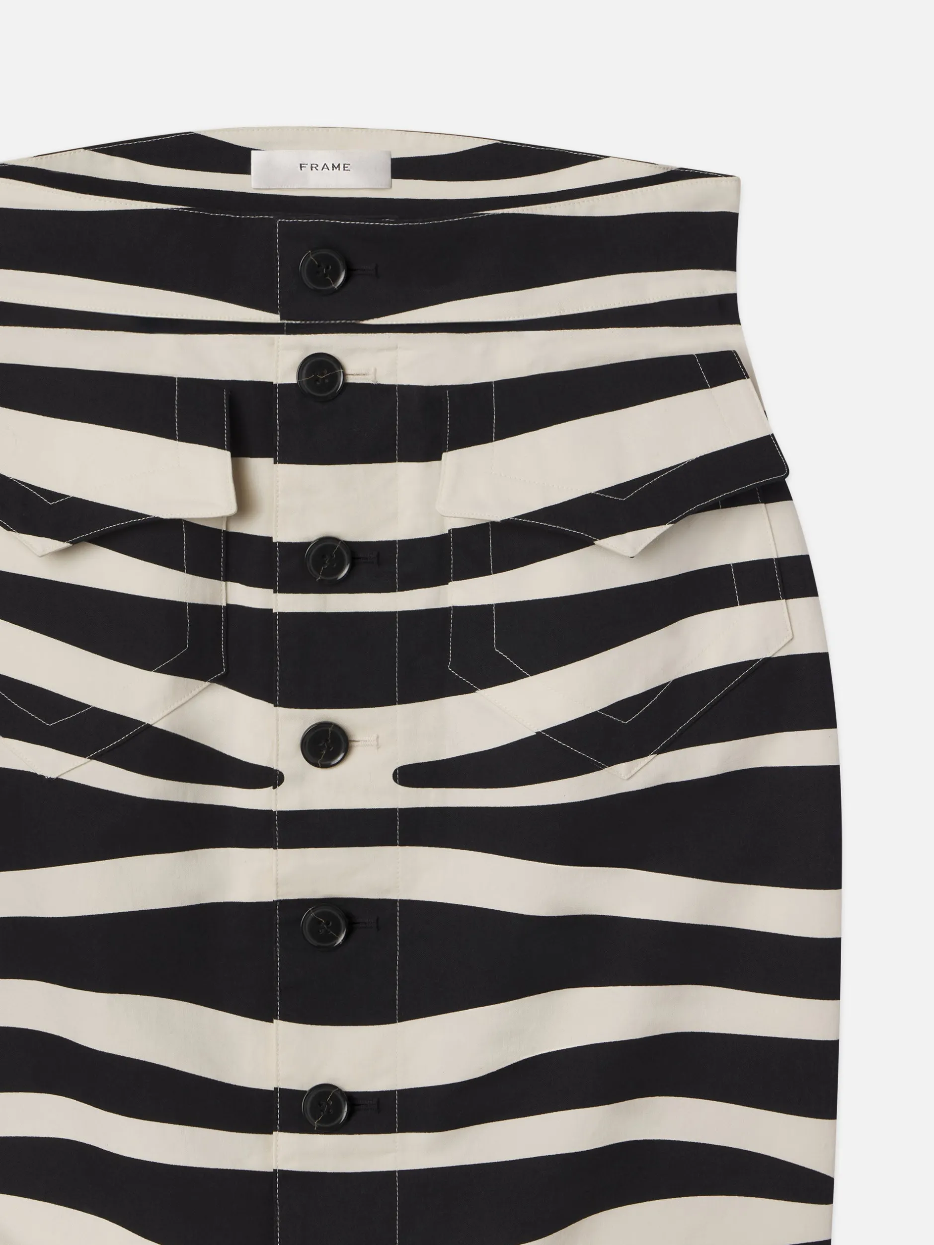 FRAME Button Front Skirt in Black Multi<Women Skirts & Shorts