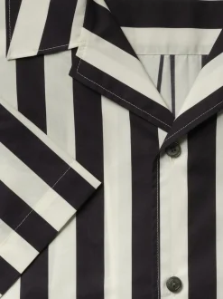 FRAME Camp Collar Shirt in Navy Stripe< Shirts