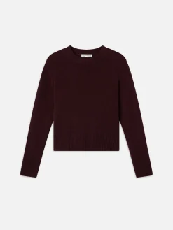 FRAME Cashmere Clean Crew in Deep Burgundy<Women Sweaters