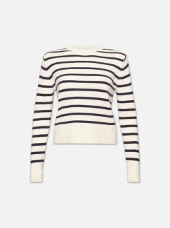 FRAME Cashmere Clean Crew in Navy Multi<Women Sweaters