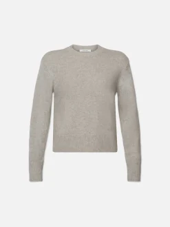 FRAME Cashmere Clean Crew in Light Heather Grey<Women Sweaters