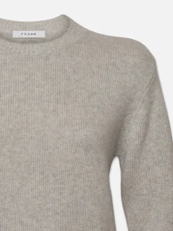 FRAME Cashmere Clean Crew in Light Heather Grey<Women Sweaters