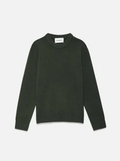 FRAME Cashmere Crewneck Sweater in Military Green<Women Sweaters|Sweaters & Hoodies