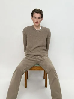 FRAME Cashmere Crewneck Sweater in Soft Mocha<Women Sweaters|Sweaters & Hoodies