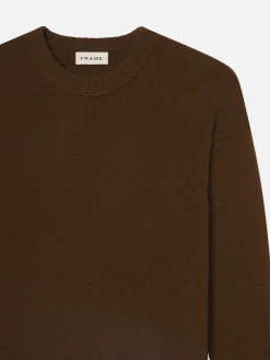 FRAME Cashmere Crewneck Sweater in Dark Camel< Sweaters & Hoodies