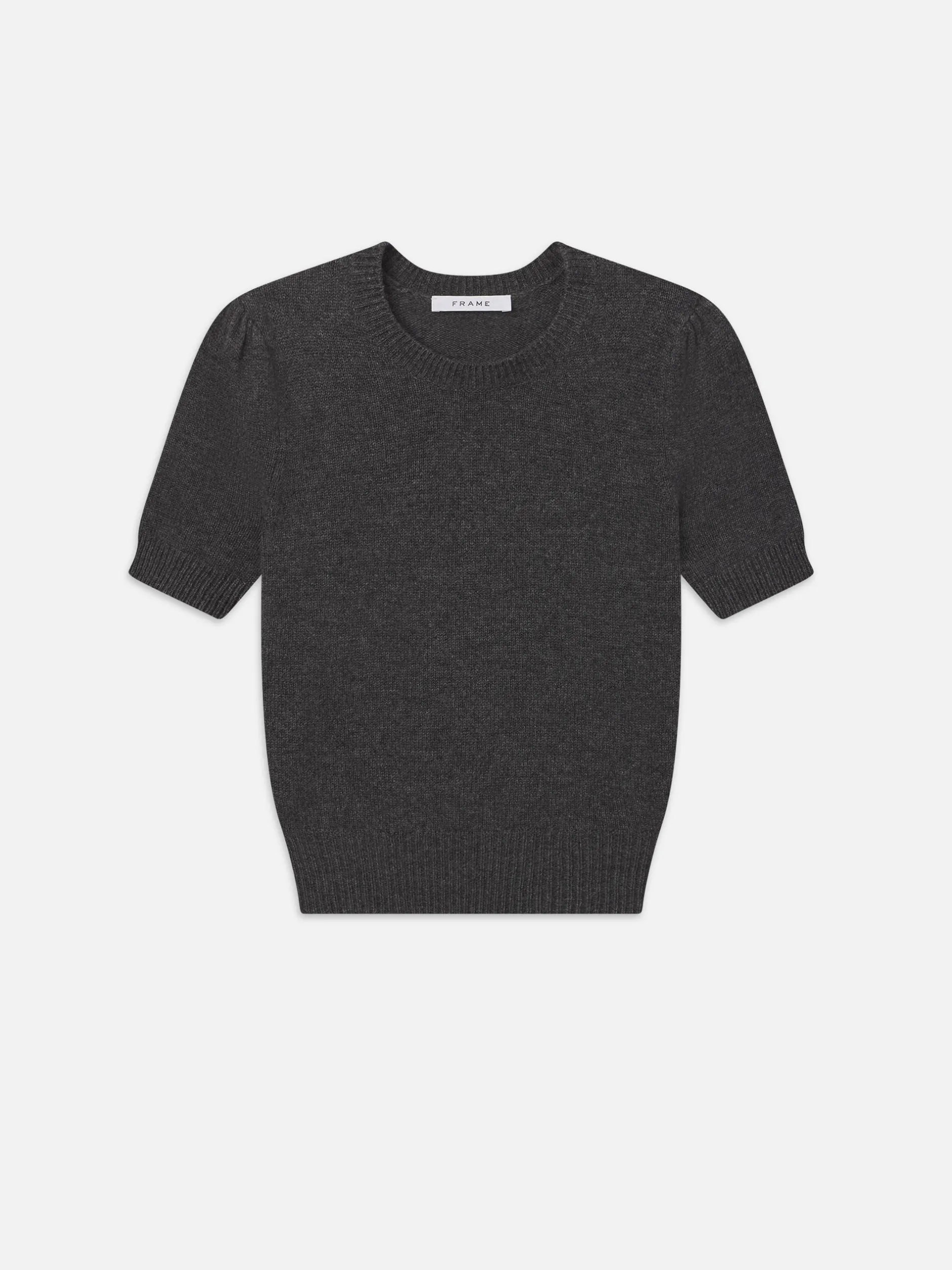FRAME Cashmere Gathered Sweater in Dark Gris Heather<Women Sweaters