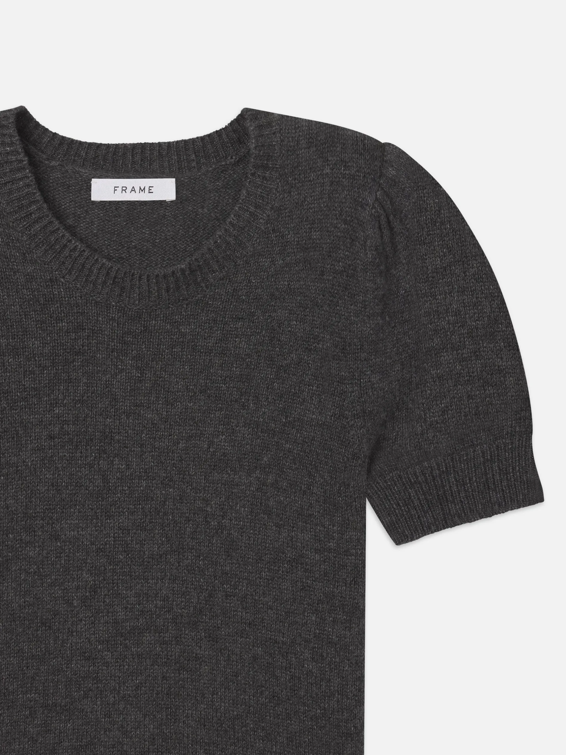 FRAME Cashmere Gathered Sweater in Dark Gris Heather<Women Sweaters