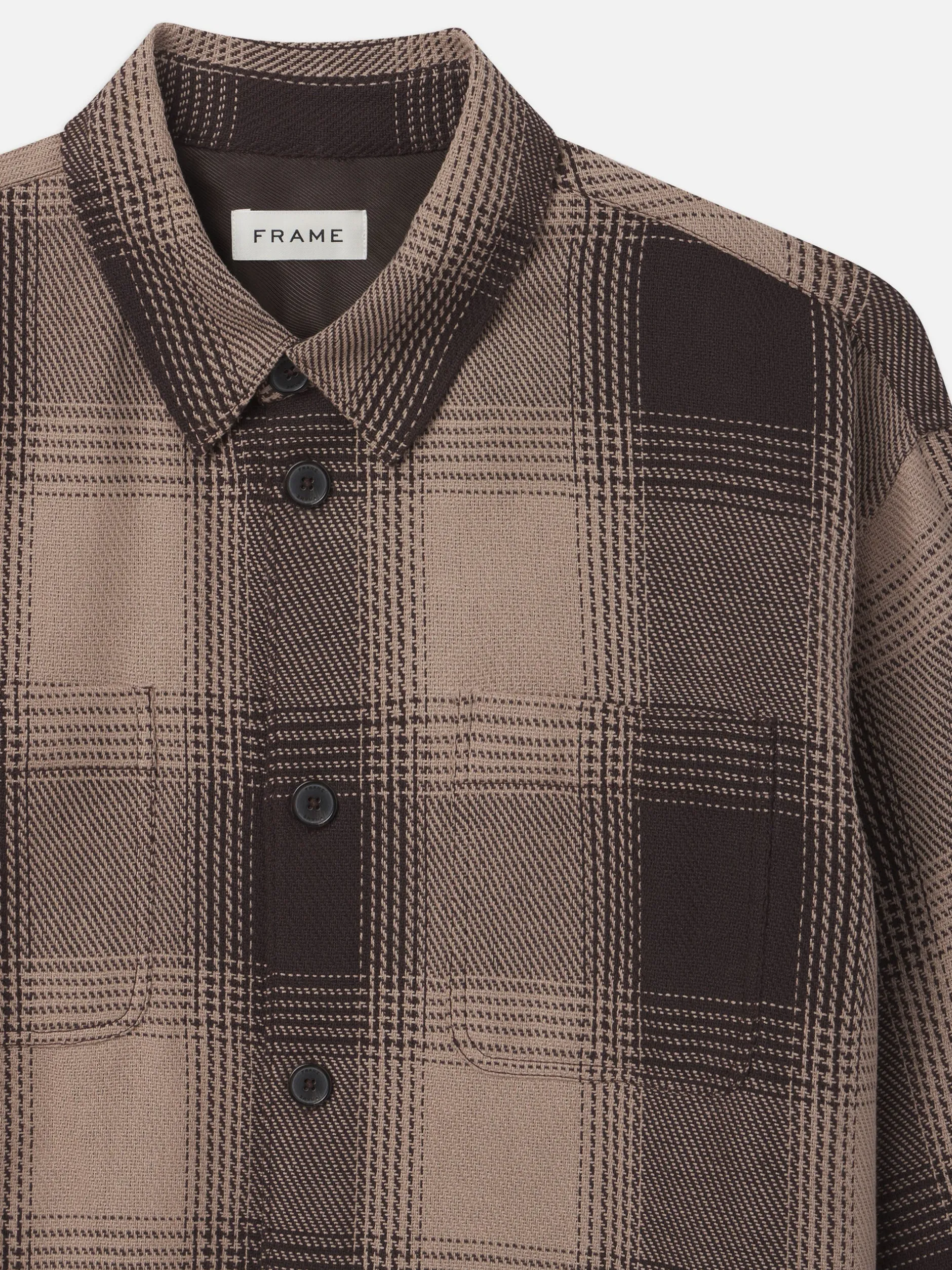 FRAME Chunky Plaid Shirt in Brown Plaid< Shirts