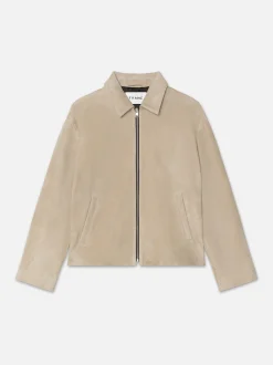 FRAME Clean Suede Jacket in Smoke Beige< Leather & Suede|Jackets & Coats