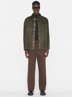 FRAME Clean Suede Shirt in< Leather & Suede|Shirts
