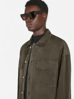 FRAME Clean Suede Shirt in< Leather & Suede|Shirts
