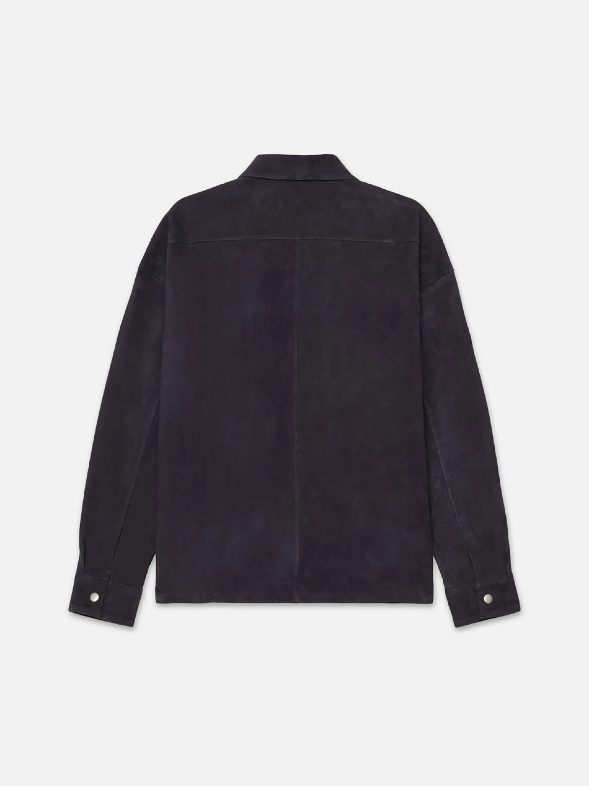 FRAME Clean Suede Zip Shirt in Dark Navy< Leather & Suede