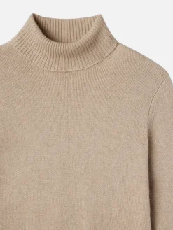 FRAME Clean Turtleneck Sweater in Oatmeal Heather<Women Sweaters