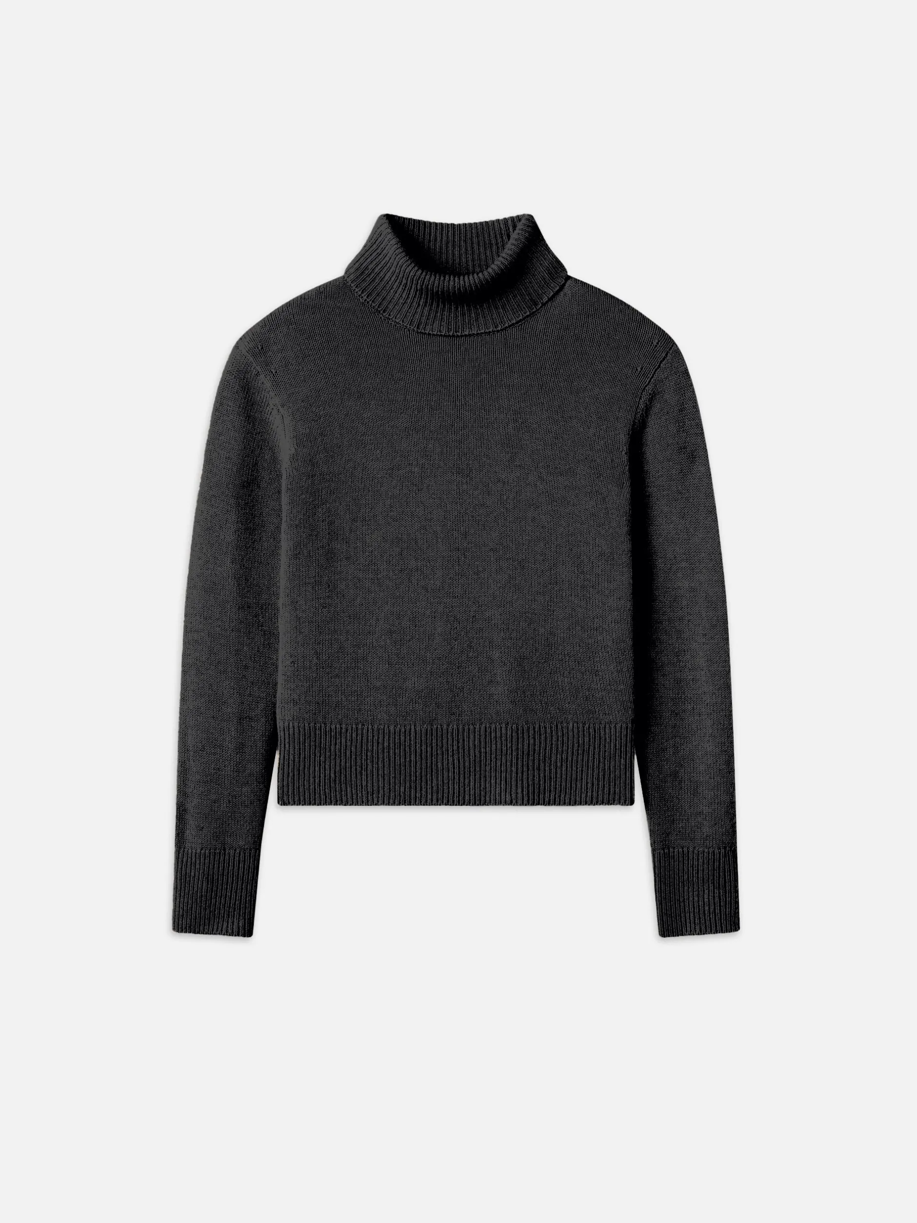 FRAME Clean Turtleneck Sweater in Charcoal Heather<Women Sweaters