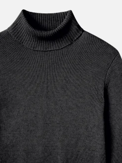 FRAME Clean Turtleneck Sweater in Charcoal Heather<Women Sweaters
