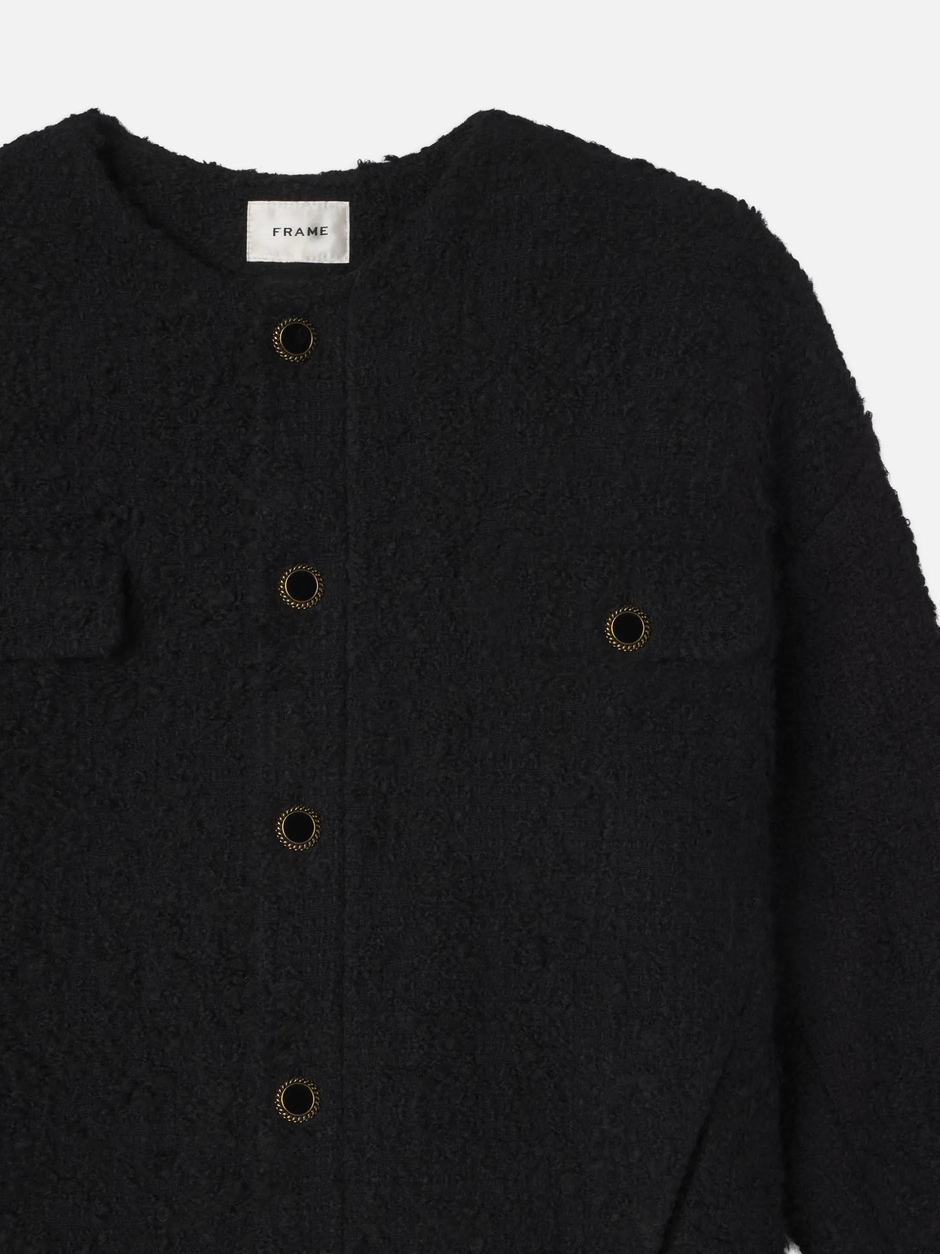FRAME Cocoon Short Coat in Black Multi<Women Jackets & Coats