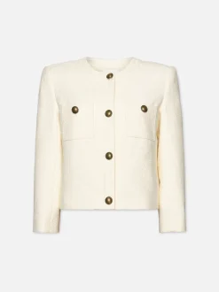 FRAME Collarless Button Front Jacket in<Women Jackets & Coats