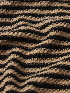 FRAME Compact Stripe Cardi in Tan Multi<Women Sweaters