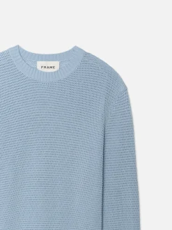 FRAME Cotton Blend Sweater in Light Blue< Sweaters & Hoodies