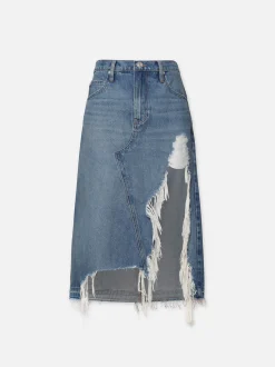 FRAME Deconstructed Fray Hem Skirt in<Women Skirts & Shorts