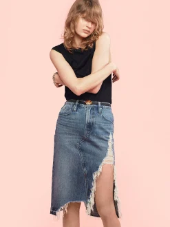 FRAME Deconstructed Fray Hem Skirt in<Women Skirts & Shorts