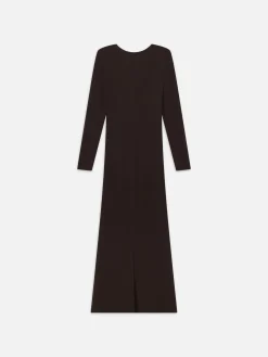 FRAME Deep V Jersey Dress in Chocolate Brown<Women Dresses & Jumpsuits