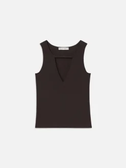 FRAME Deep V Tank in Chocolate Brown<Women Tanks & Tees
