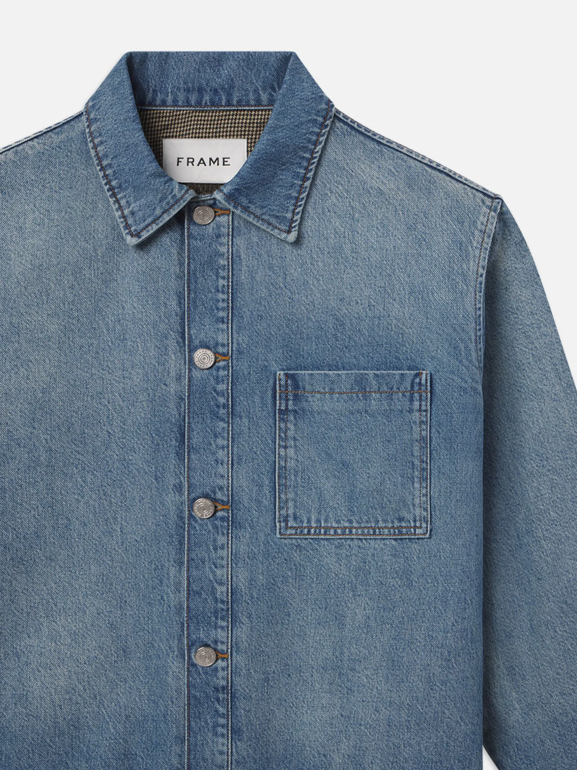 FRAME Denim Shirt Jacket in< Denim Jackets|Denim Shirts