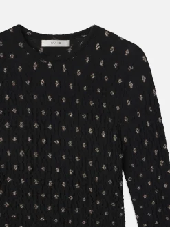 FRAME Dotted Stretch Mesh Top in Black Multi<Women Tops & Blouses