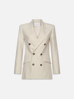 FRAME Double Breasted Blazer in Cream Multi<Women Jackets & Coats