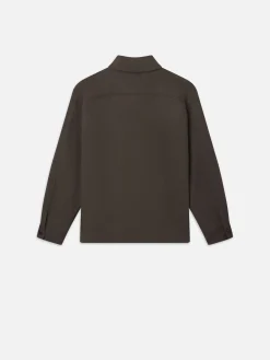 FRAME Double Face Shirt Jacket in Dark Taupe< Jackets & Coats