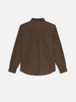 FRAME Double Pocket Wool Blend Shirt in Soft Mocha< Shirts