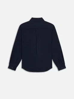 FRAME Double Pocket Wool Blend Shirt in Dark Navy< Jackets & Coats|Shirts