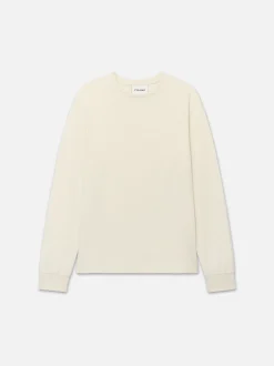 FRAME Duo Fold Crew in White Canvas< Tees & Polos