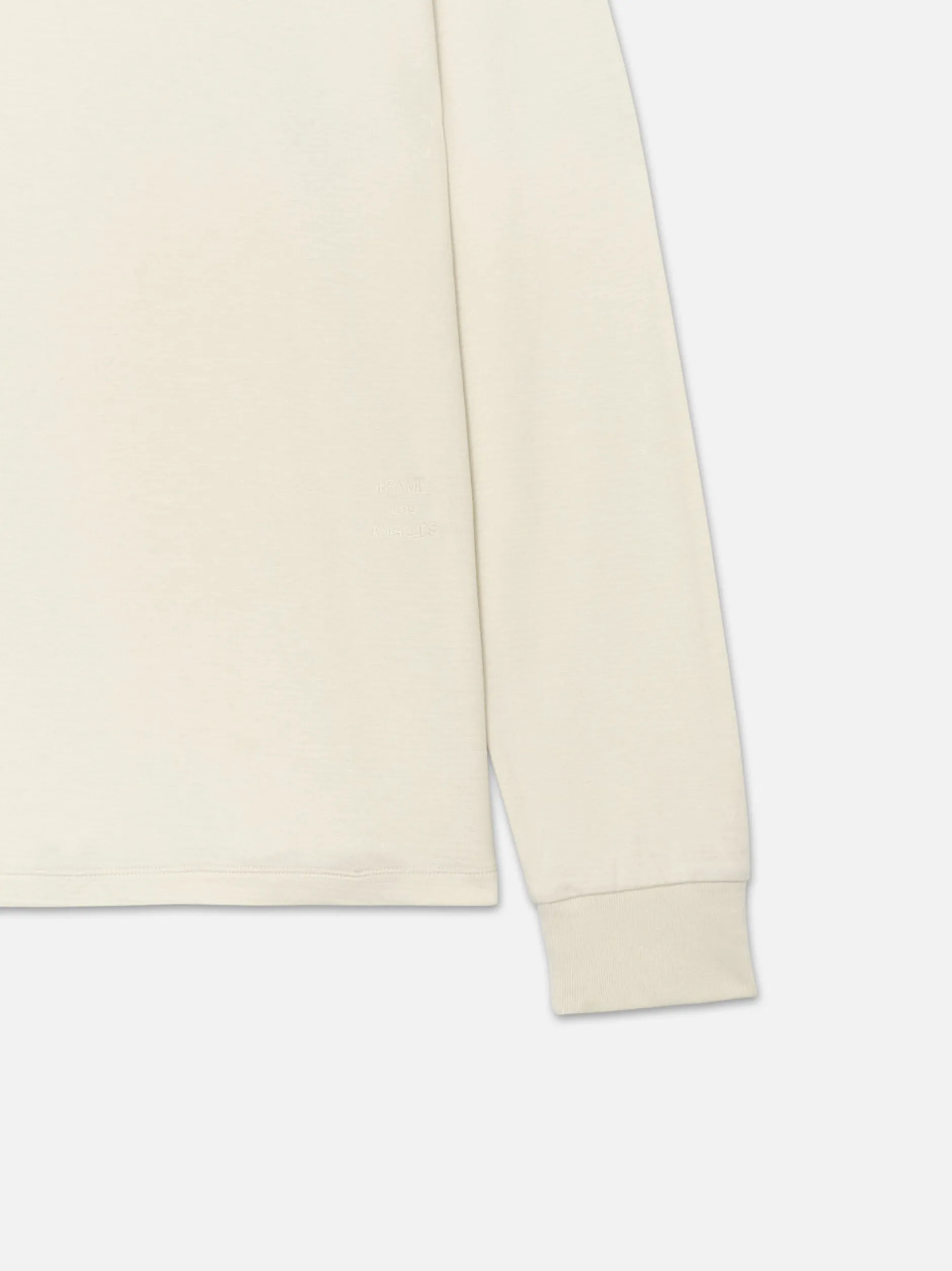 FRAME Duo Fold Crew in White Canvas< Tees & Polos