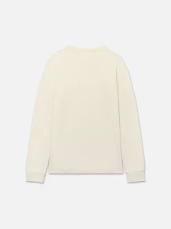 FRAME Duo Fold Crew in White Canvas< Tees & Polos