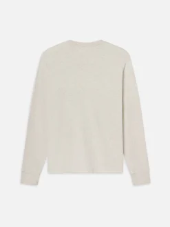 FRAME Duo Fold Long Sleeve Crew in Oatmeal Heather< Tees & Polos