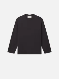 FRAME Duo Fold Long Sleeve Crew in Dark Grey< Tees & Polos