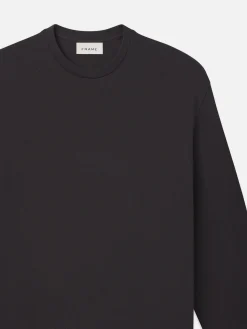 FRAME Duo Fold Long Sleeve Crew in Dark Grey< Tees & Polos