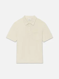 FRAME Duo Fold Polo in White Canvas< Tees & Polos