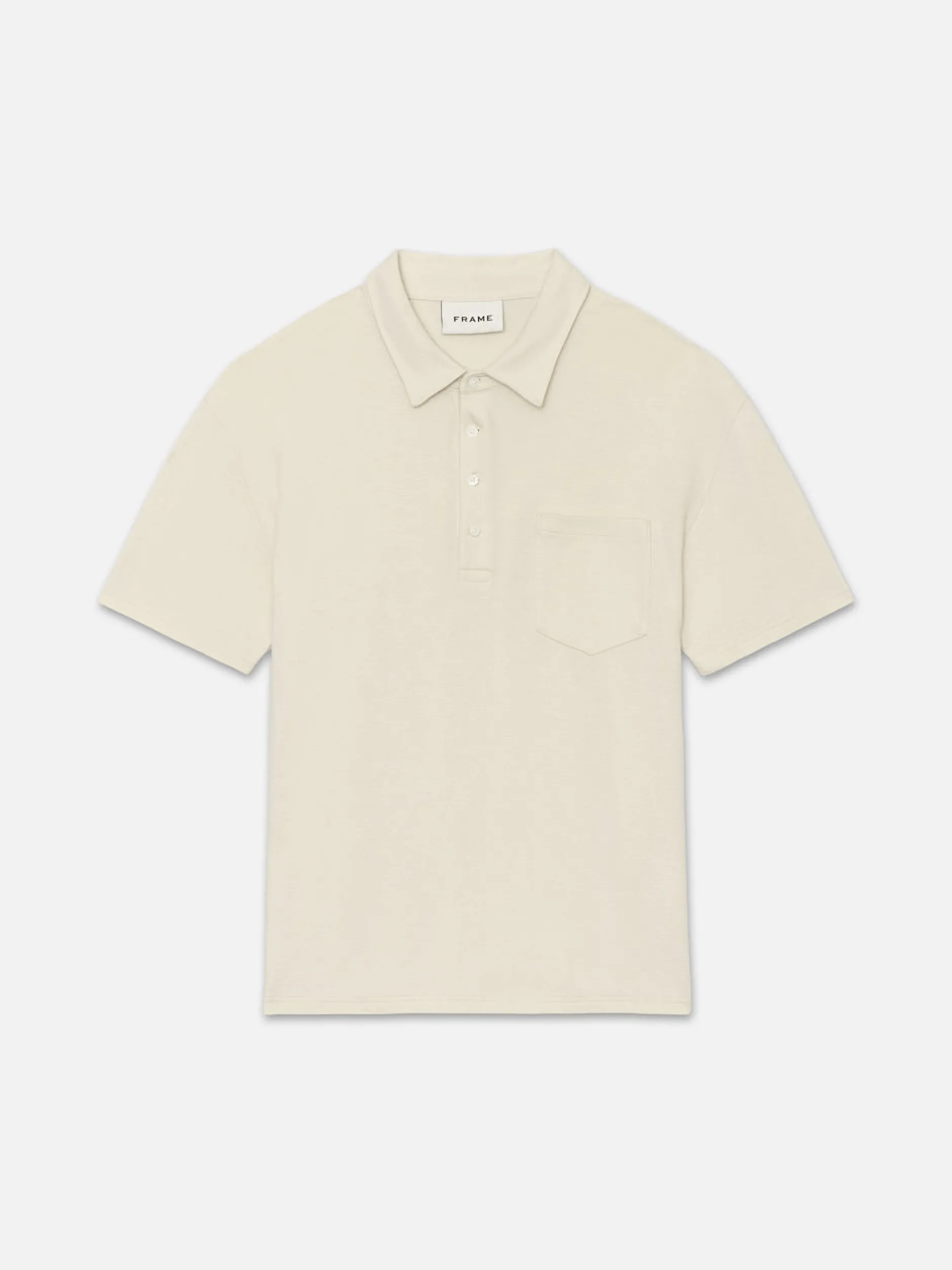 FRAME Duo Fold Polo in White Canvas< Tees & Polos