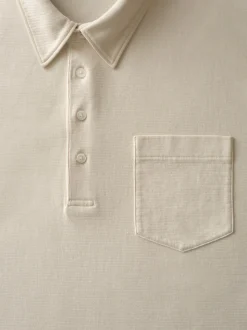 FRAME Duo Fold Polo in White Canvas< Tees & Polos